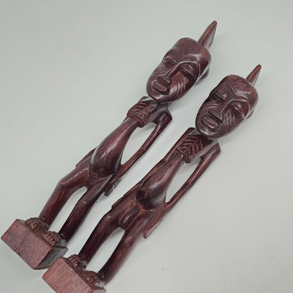 African Hand Carved Fertility Sculpture Figure Wooden Tribal Male Female - Picture 8 of 10
